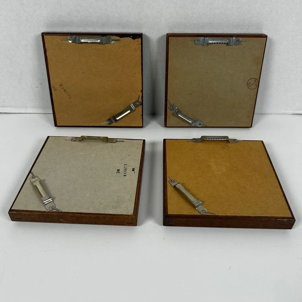 Transart Industries Mirror Set Brown 5pc Wood Frame Vintage, See Measurements